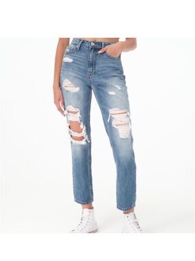 Aeropostale High-Waist Mom Jeans Distressed Size 4